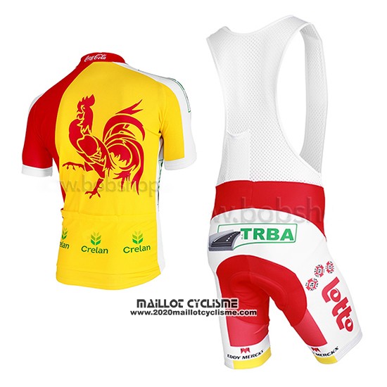 2013 Maillot Ciclismo Wallonie Bruxelles Jaune et Rouge Manches Courtes et Cuissard